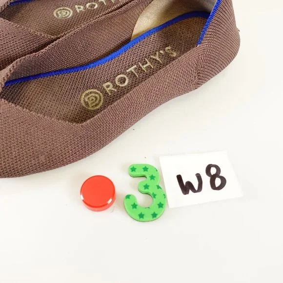 ROTHY'S Womens 100% Recycled Brown Nude Ballerinas Ballet Flat Shoes 5 Knitted - Picture 11 of 13